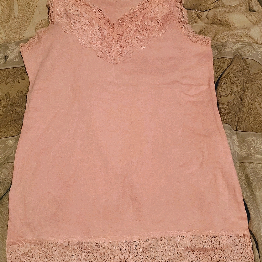Soft Pink Lace Tank Top from Mossimo XL
